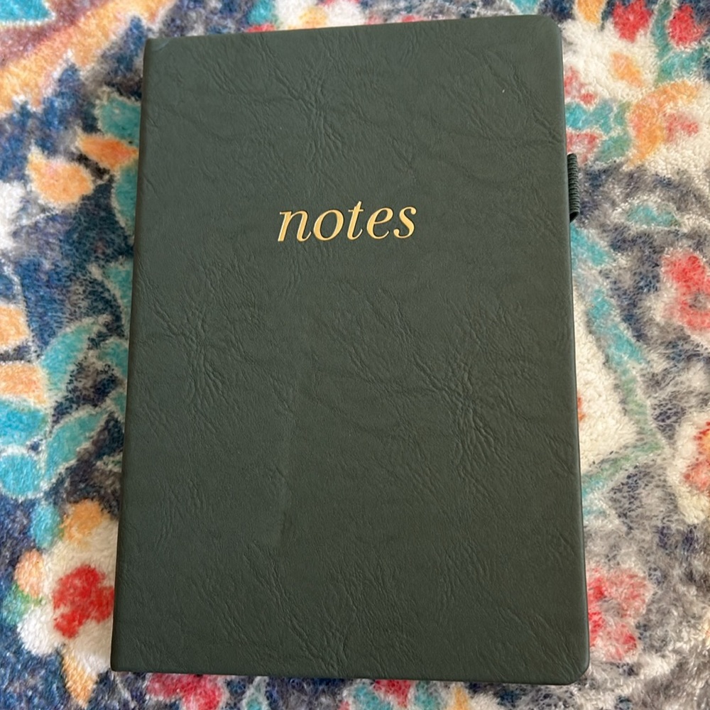 Green lined journal notebook